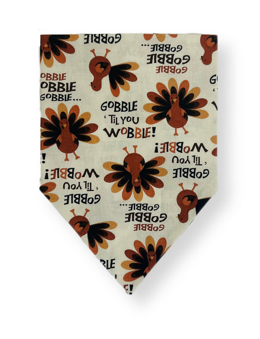 Gobble Til' You Wobble Dog Bandana