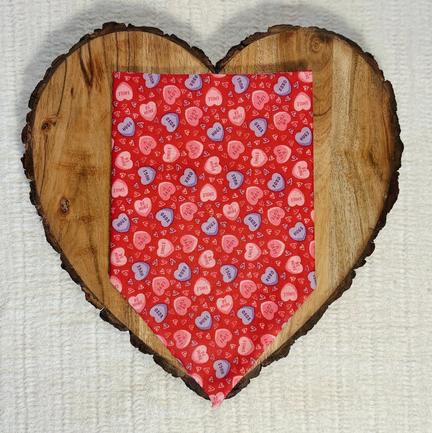 Valentine's Conversation Heart Dog Bandana