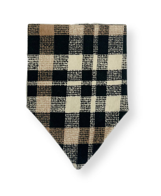 Neutral Plaid Dog Bandana