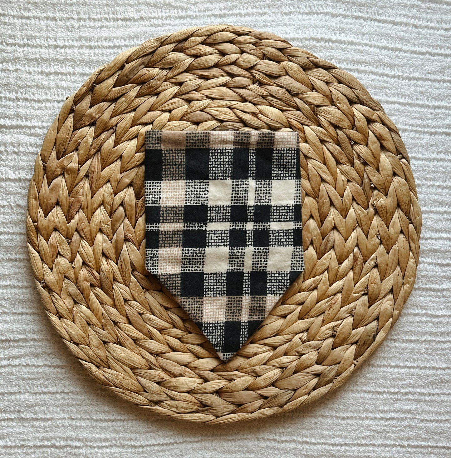 Neutral Plaid Dog Bandana