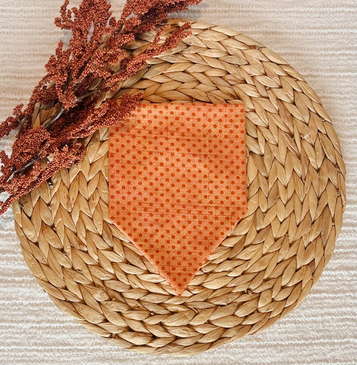 Orange Polka Dot Dog Bandana