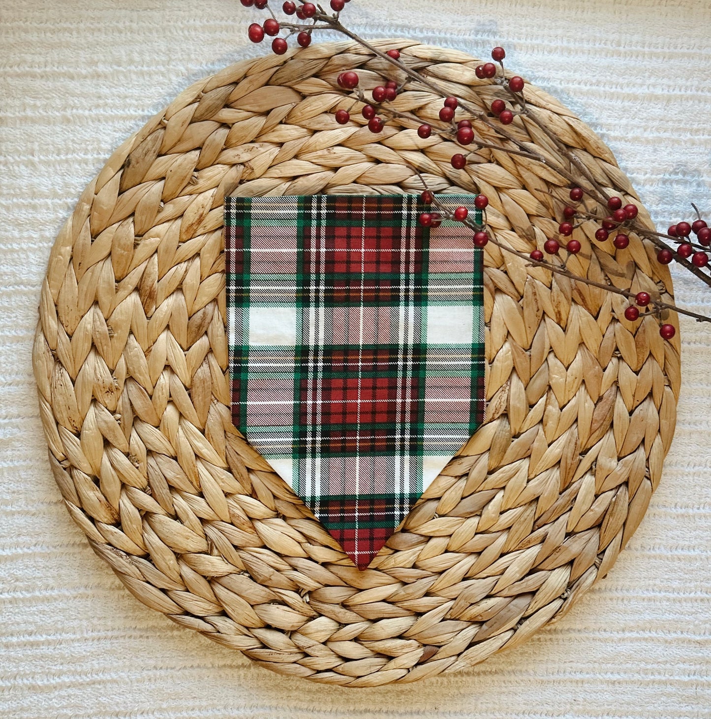 Holiday Season Plaid Dog Bandana