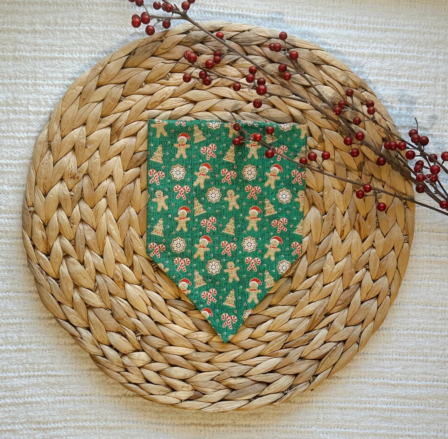 Christmas Gingerbread Dog Bandana