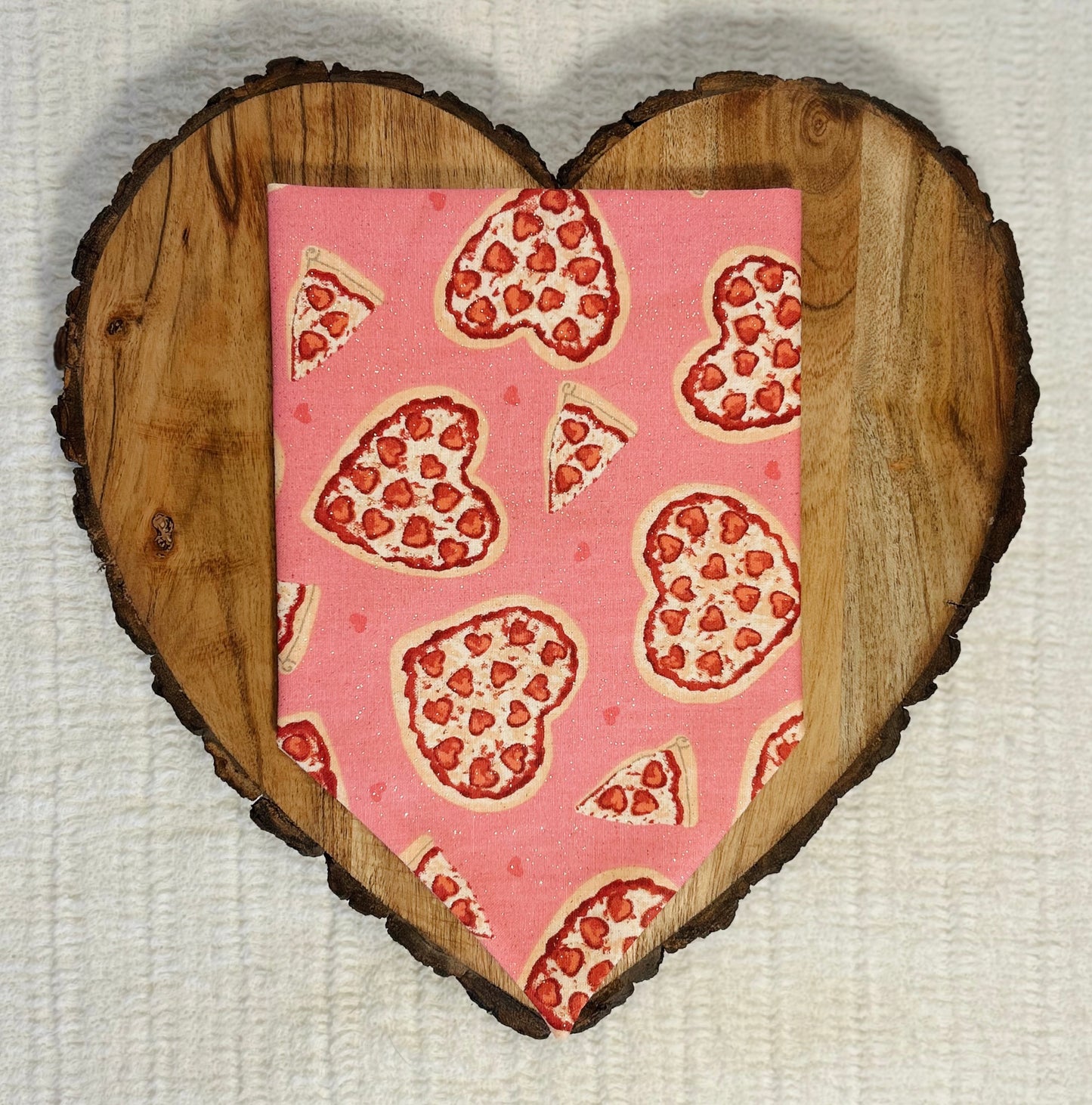 Valentine's Pizza Lover Dog Bandana