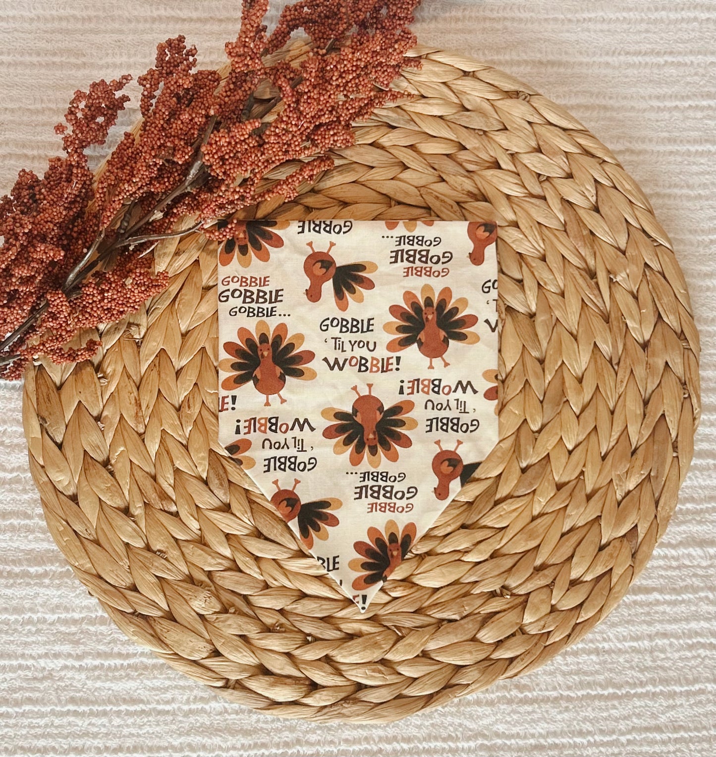 Gobble Til' You Wobble Dog Bandana